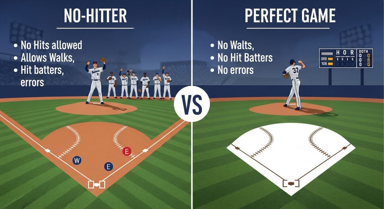 Soccer Pitch vs Football Field No Hitter vs a Perfect Game
