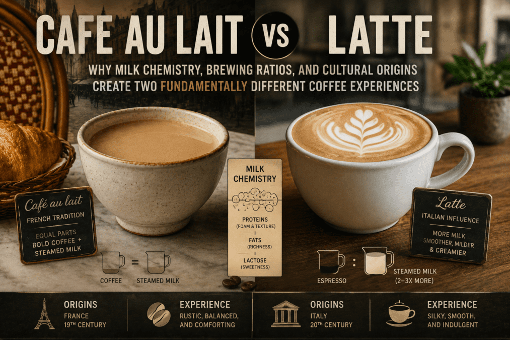 Cafe au lait vs latte