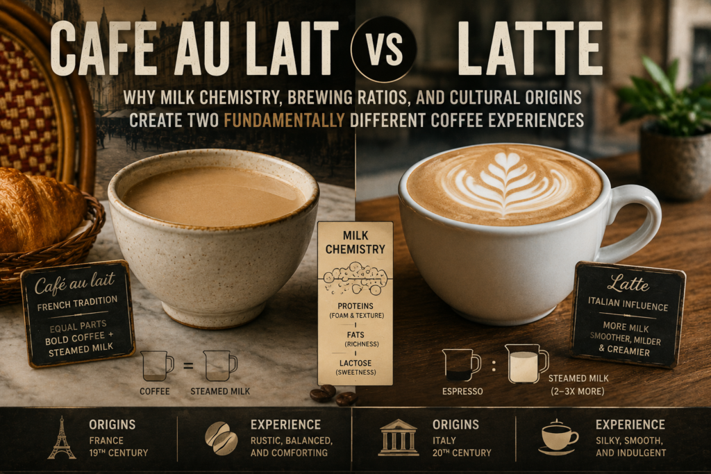 Cafe au lait vs latte