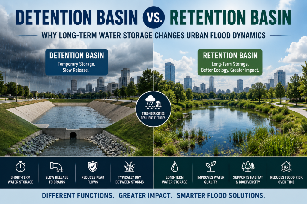 Detention Basin vs Retention Basin