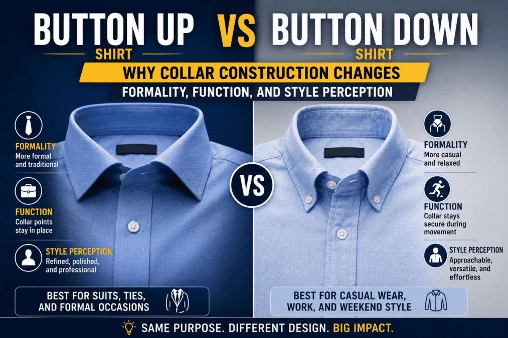 Button Up vs Button Down Shirt