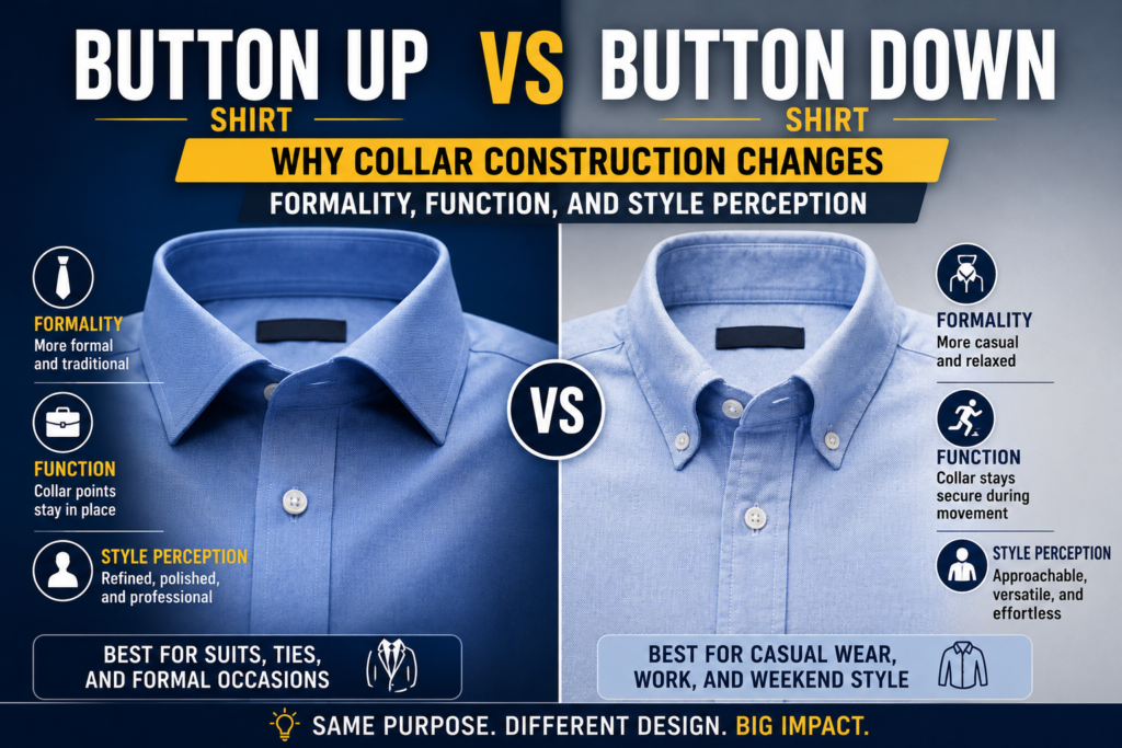 Button Up vs Button Down Shirt