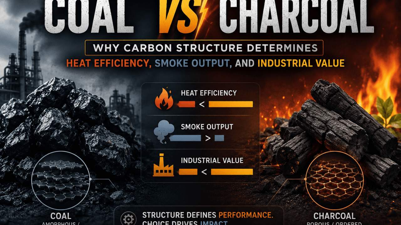 Coal vs Charcoal: Why Carbon Structure Determines Heat Efficiency, Smoke Output, and Industrial Value