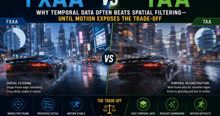 FXAA vs TAA: Why Temporal Data Often Beats Spatial Filtering—Until Motion Exposes the Trade-Off