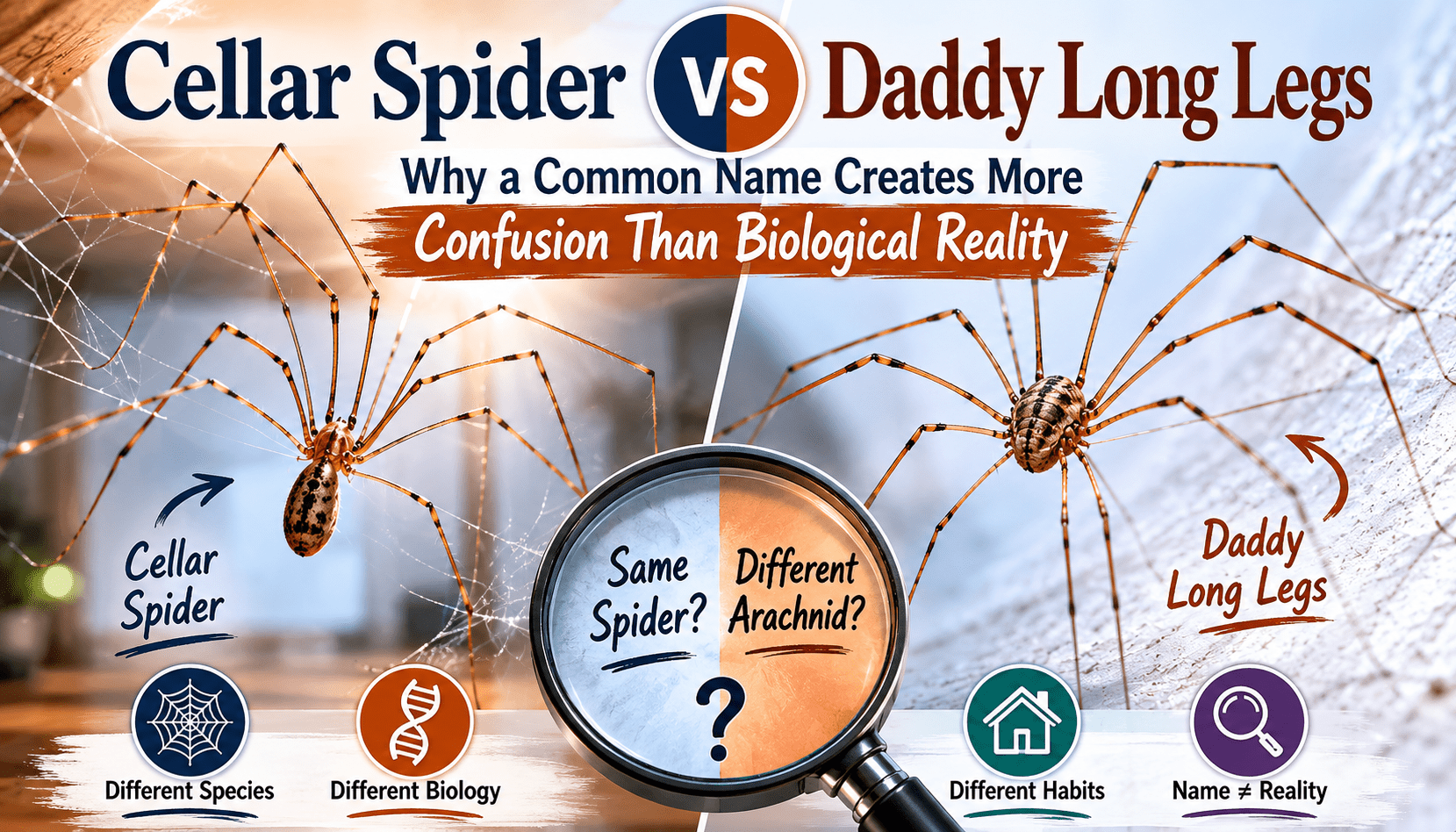 Cellar Spider vs Daddy Long Legs
